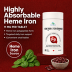 Heme Iron 11mg Tablets for Blood Health
